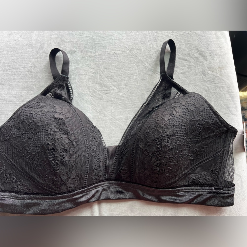 Sexy lace bra with velvet details